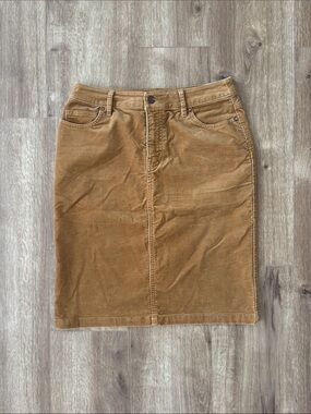 Corduroy Pencil Skirt - Tan